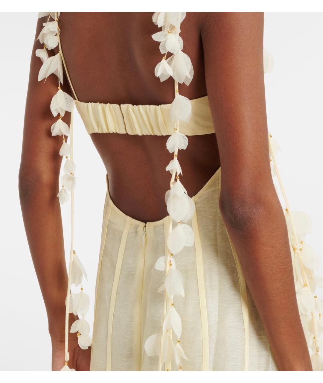 ZIMMERMANN Желтое шелковое коктейльное платье, фото 5