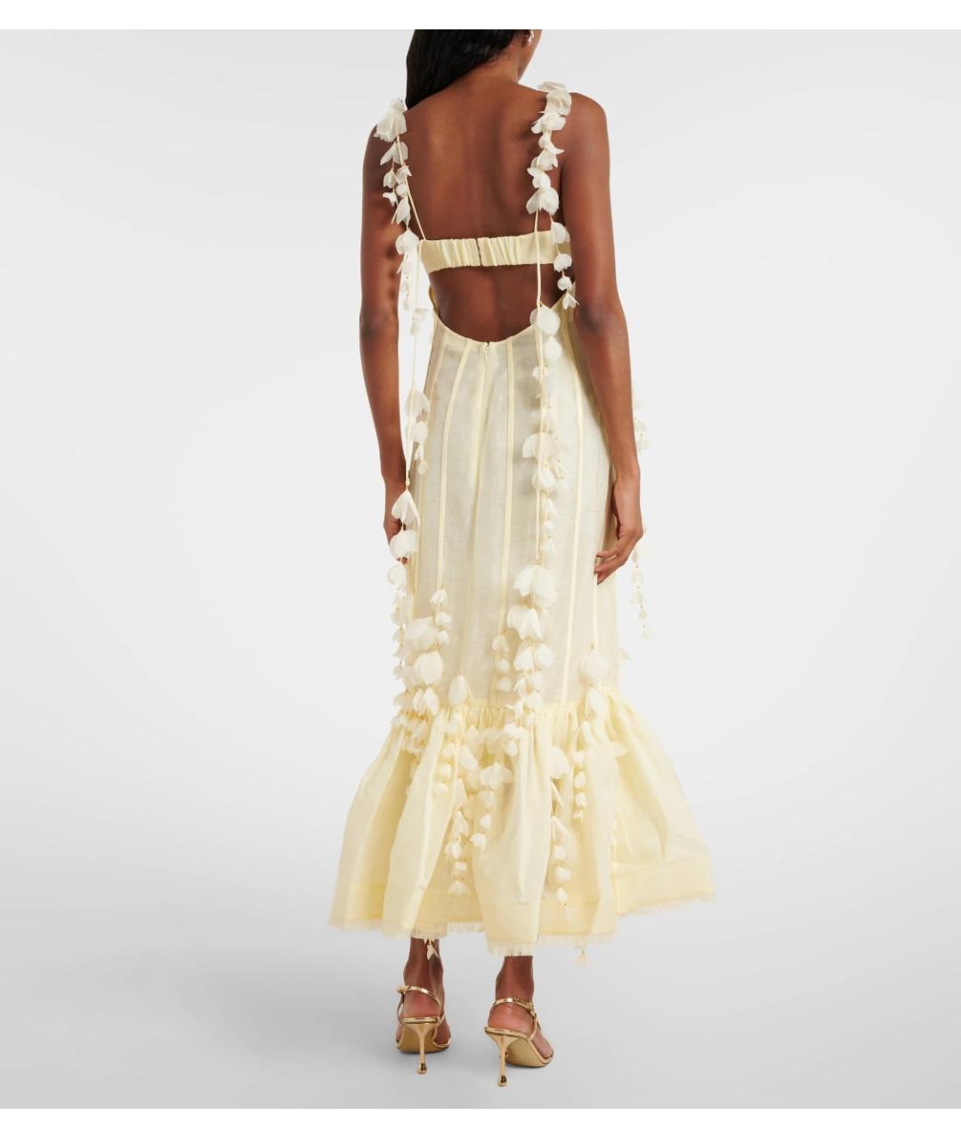 ZIMMERMANN Желтое шелковое коктейльное платье, фото 3