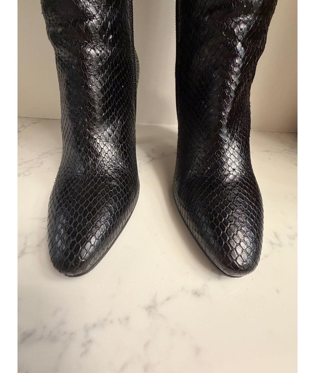 SAINT LAURENT Черные кожаные сапоги, фото 3