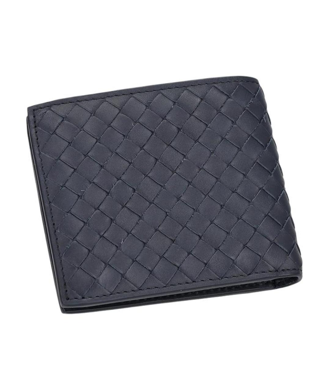 BOTTEGA VENETA Темно-синий кожаный кошелек, фото 2