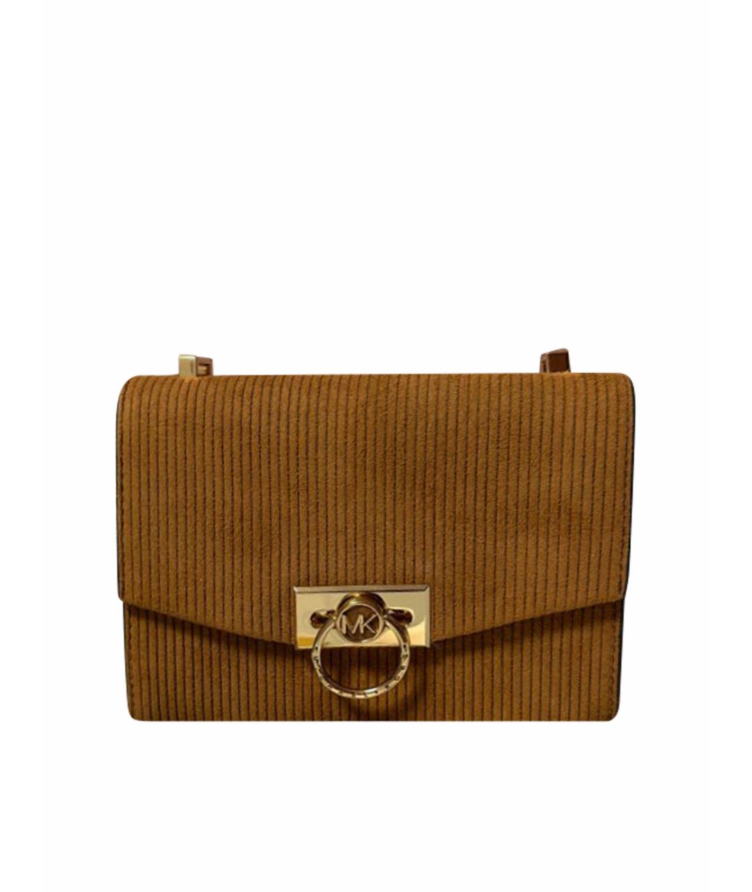 MICHAEL KORS Горчичная кожаная сумка через плечо, фото 1