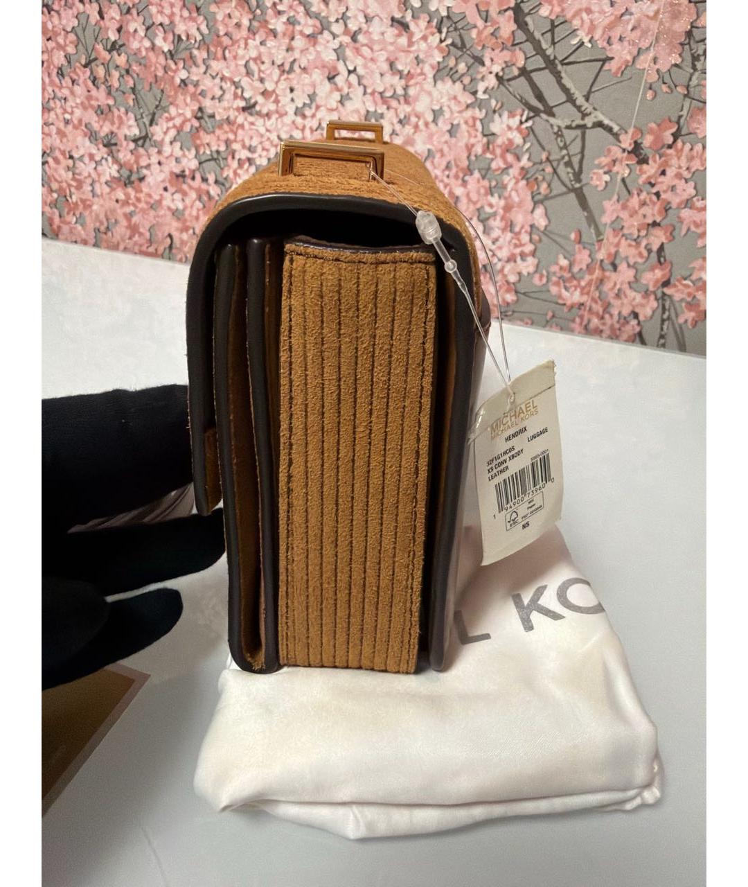 MICHAEL KORS Горчичная кожаная сумка через плечо, фото 2