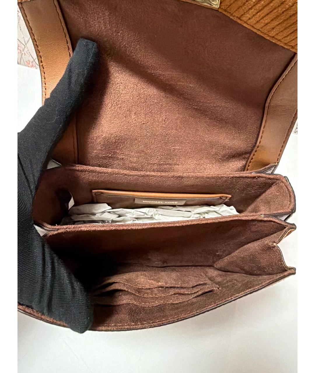 MICHAEL KORS Горчичная кожаная сумка через плечо, фото 4