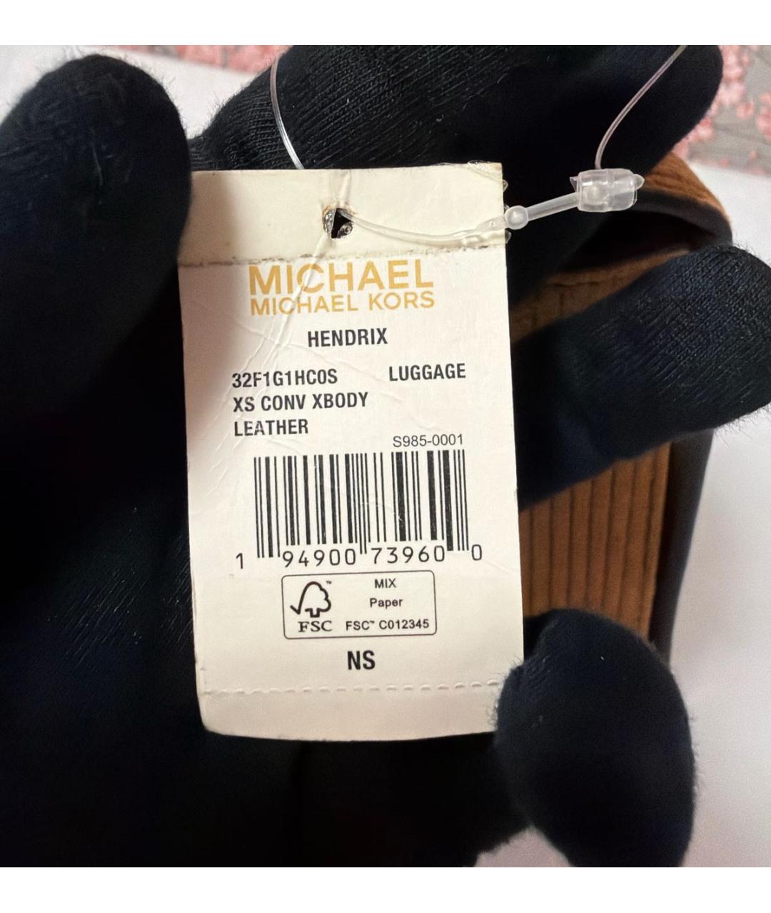 MICHAEL KORS Горчичная кожаная сумка через плечо, фото 6