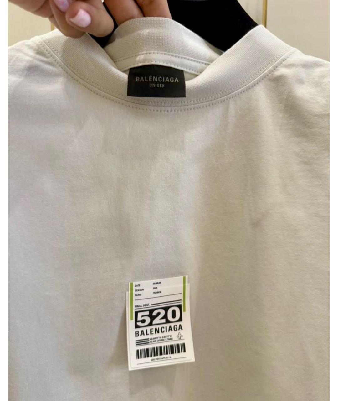 BALENCIAGA Серая хлопковая футболка, фото 2