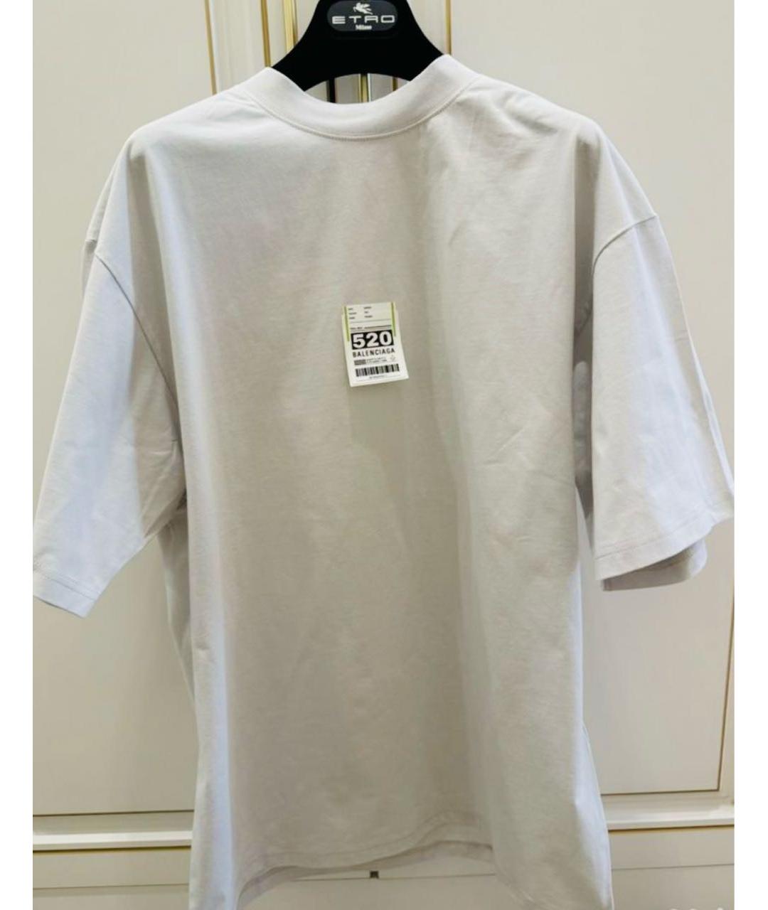 BALENCIAGA Серая хлопковая футболка, фото 6
