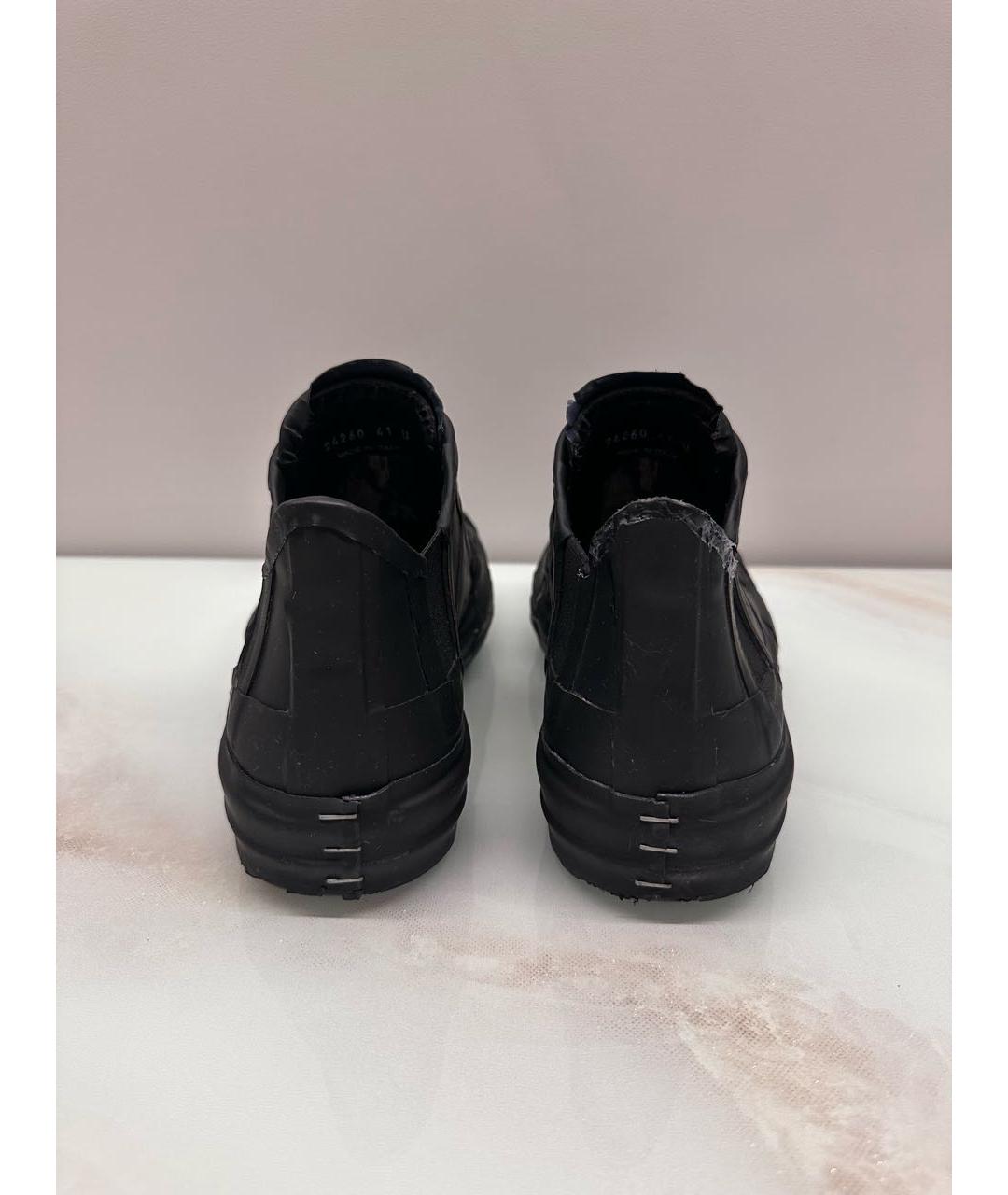 RICK OWENS Черные резиновые низкие кроссовки / кеды, фото 4