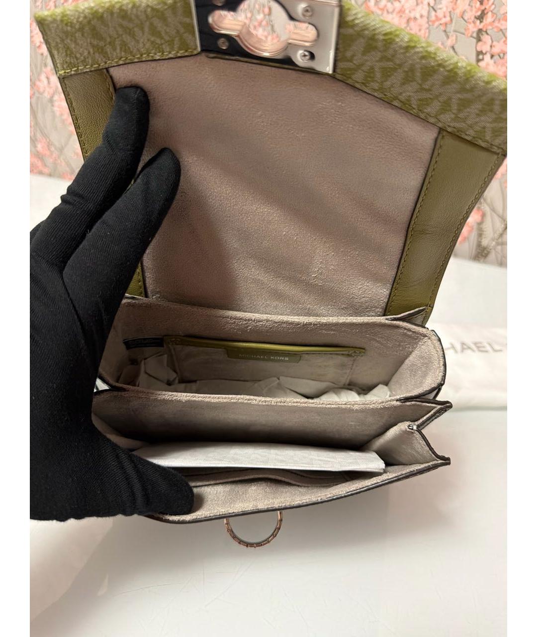 MICHAEL KORS Зеленая сумка через плечо из искусственной кожи, фото 4