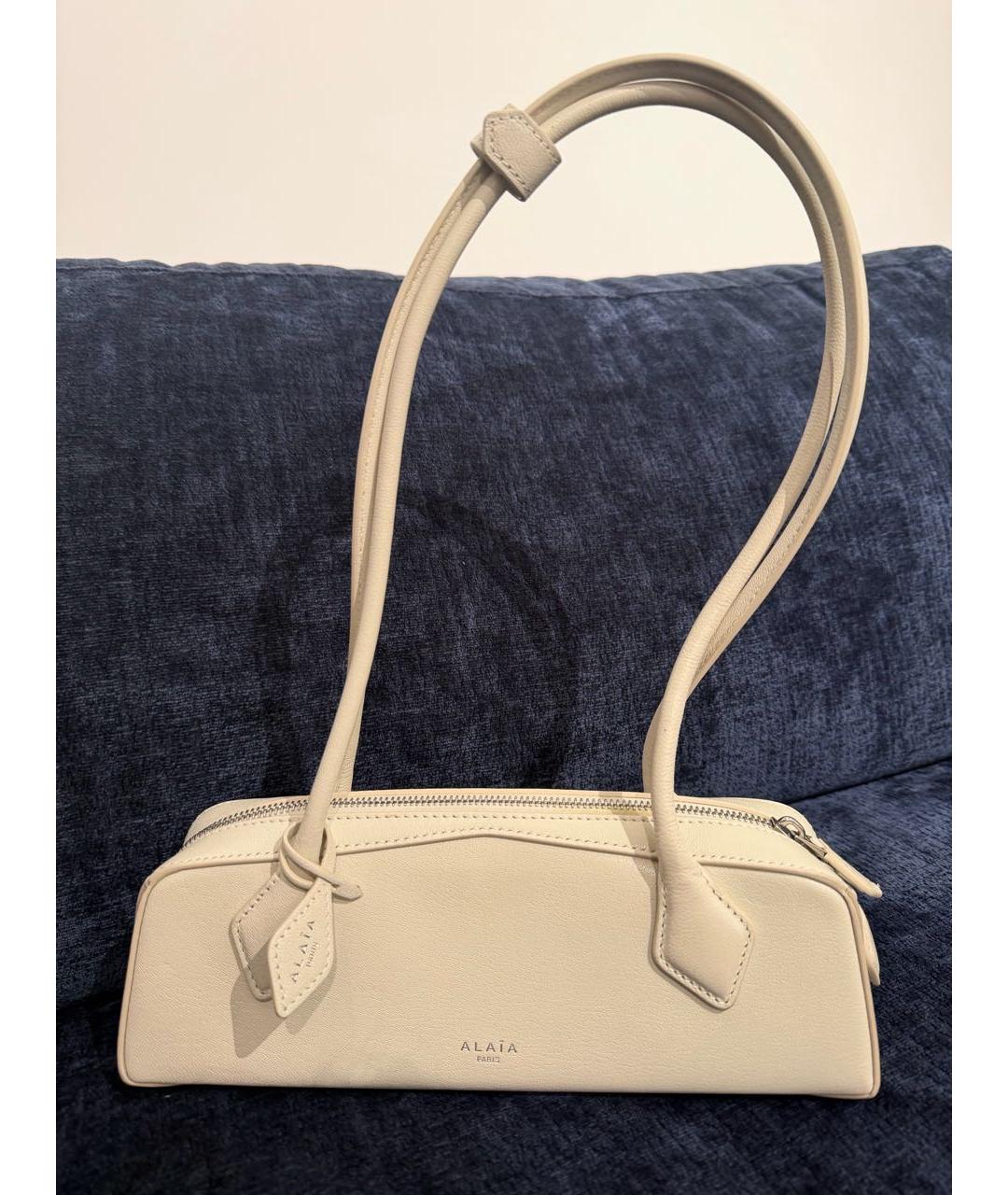 ALAIA Белая кожаная сумка тоут, фото 6