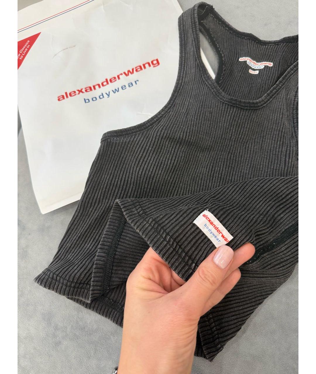 ALEXANDER WANG Серая хлопковая майка, фото 5