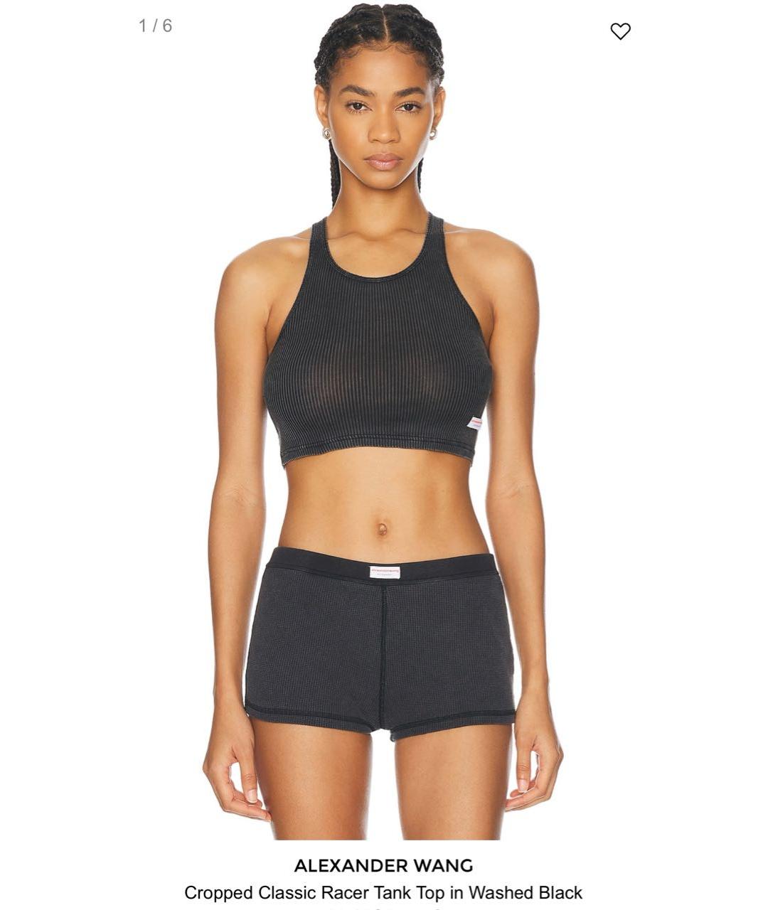 ALEXANDER WANG Серая хлопковая майка, фото 6