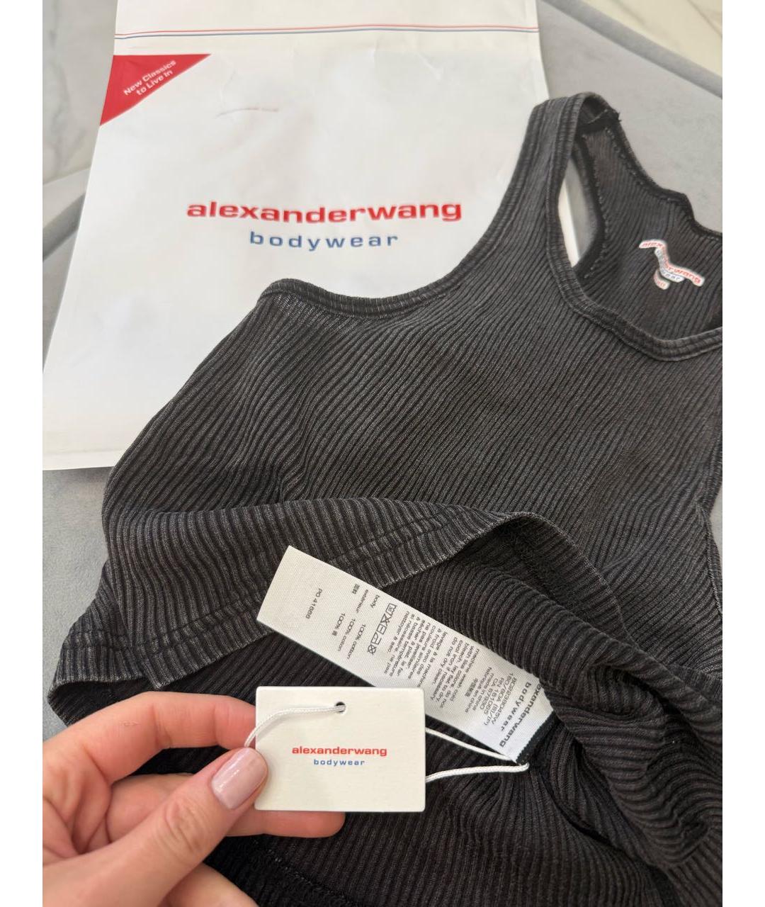 ALEXANDER WANG Серая хлопковая майка, фото 3