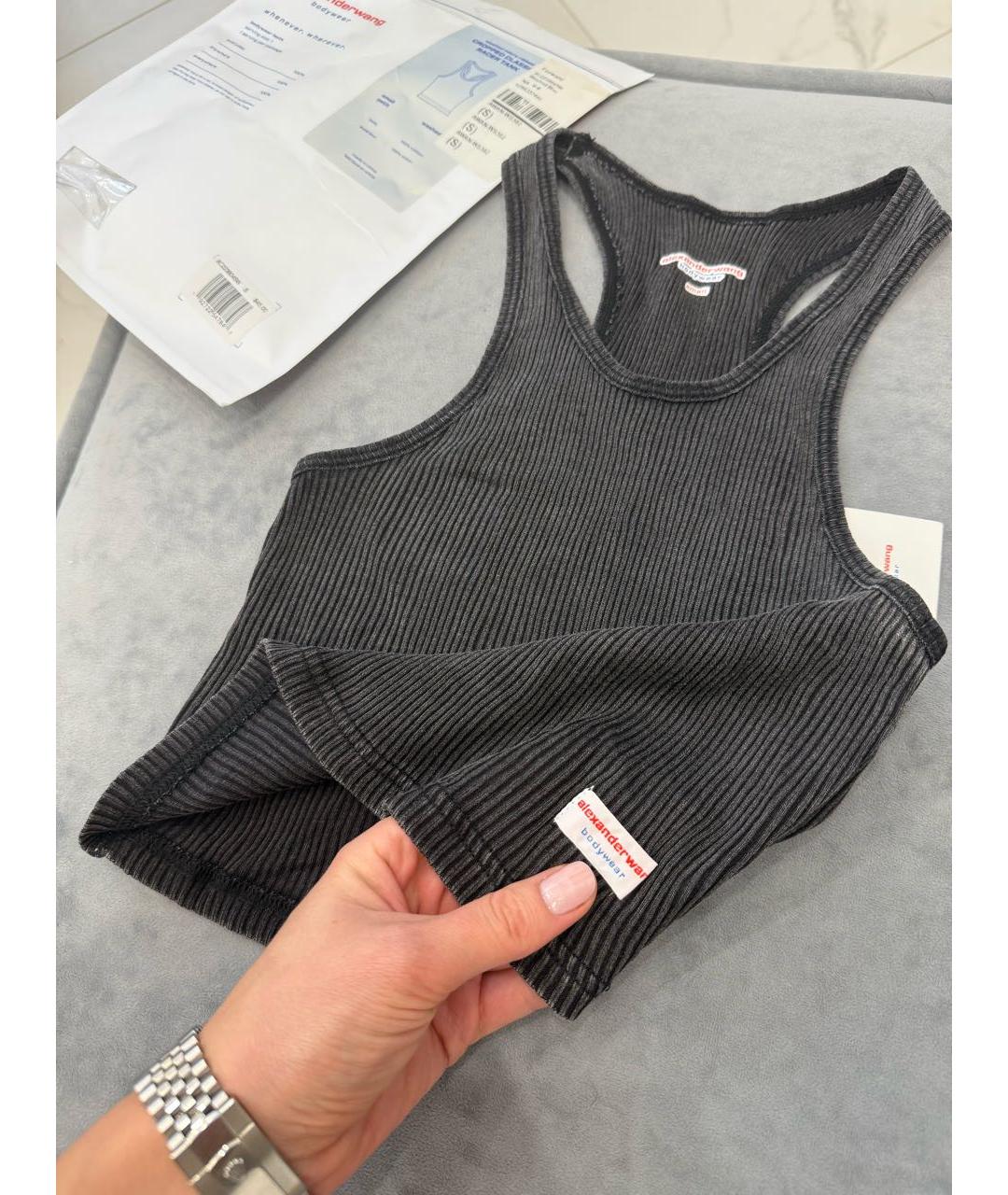 ALEXANDER WANG Серая хлопковая майка, фото 2