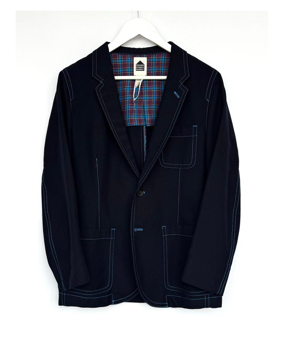 COMME DES GARÇONS Синий шерстяной пиджак, фото 6