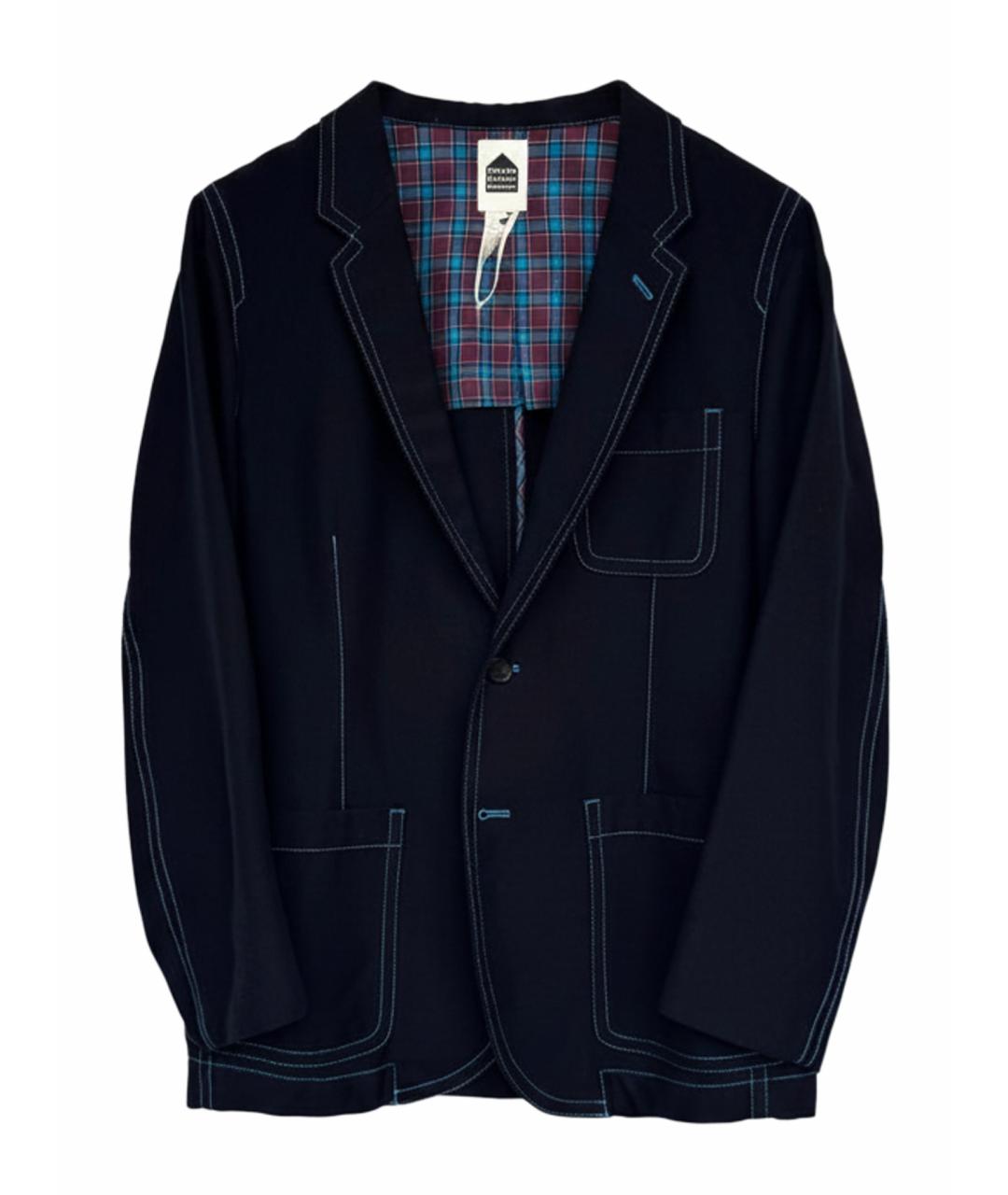 COMME DES GARÇONS Синий шерстяной пиджак, фото 1