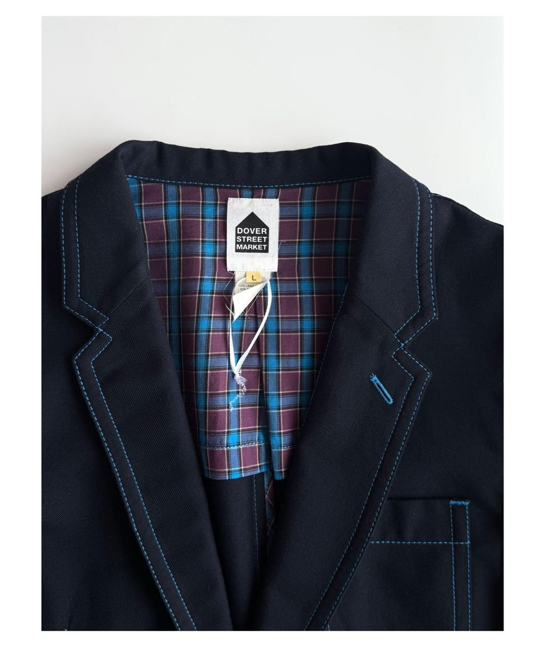 COMME DES GARÇONS Синий шерстяной пиджак, фото 3