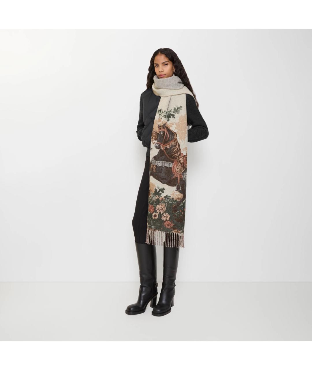 BURBERRY Бежевый кашемировый платок, фото 2