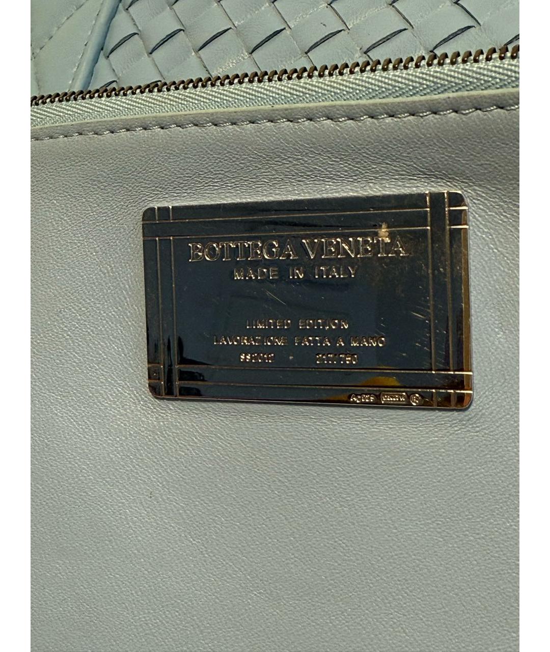 BOTTEGA VENETA Голубая кожаная сумка тоут, фото 5