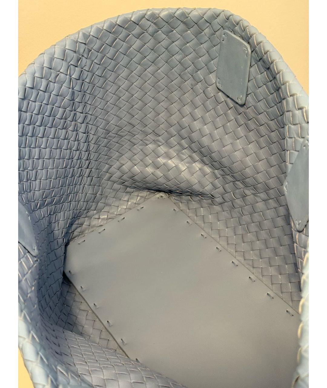 BOTTEGA VENETA Голубая кожаная сумка тоут, фото 4