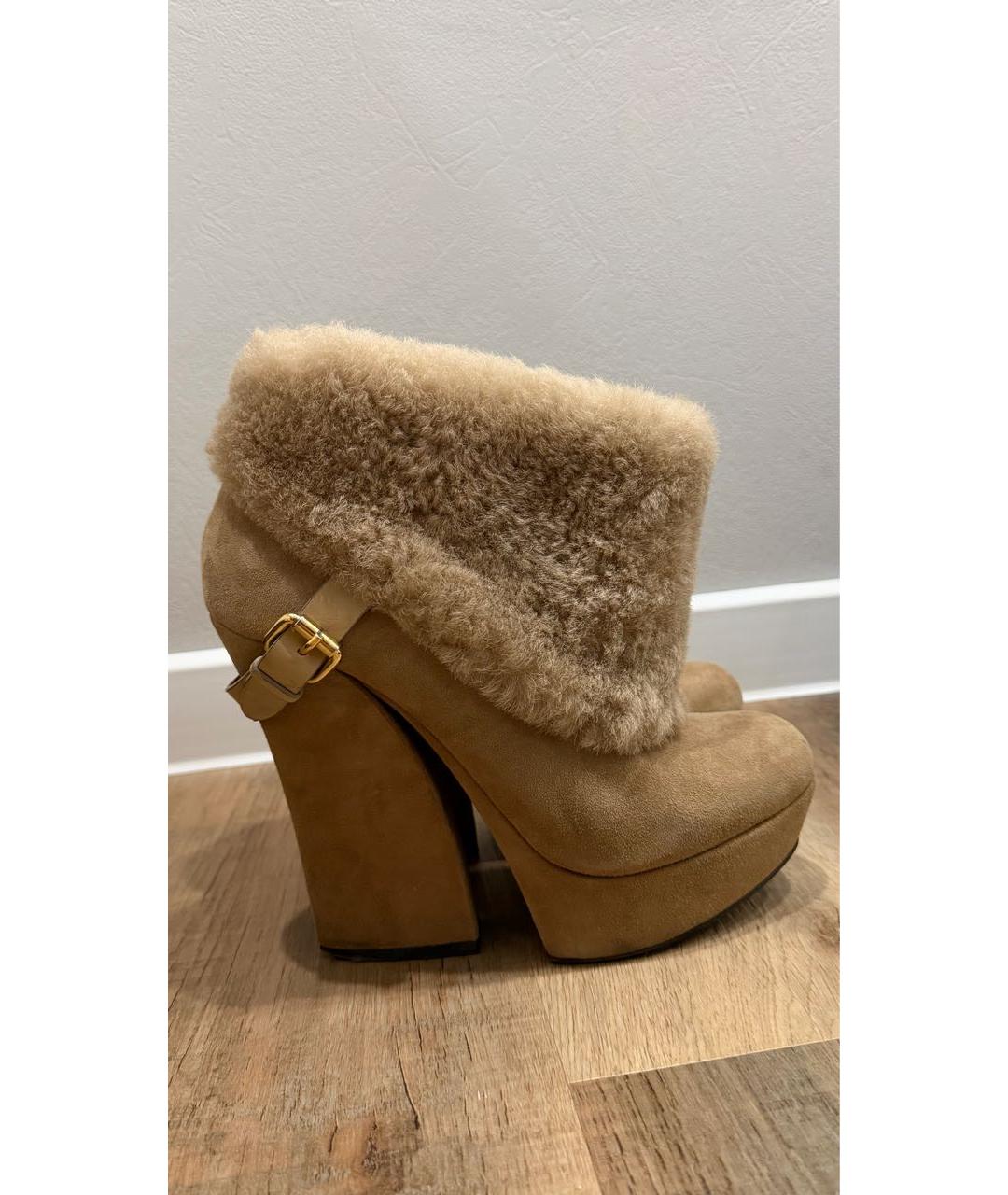 GIAN MARCO LORENZI Бежевые замшевые ботильоны, фото 9
