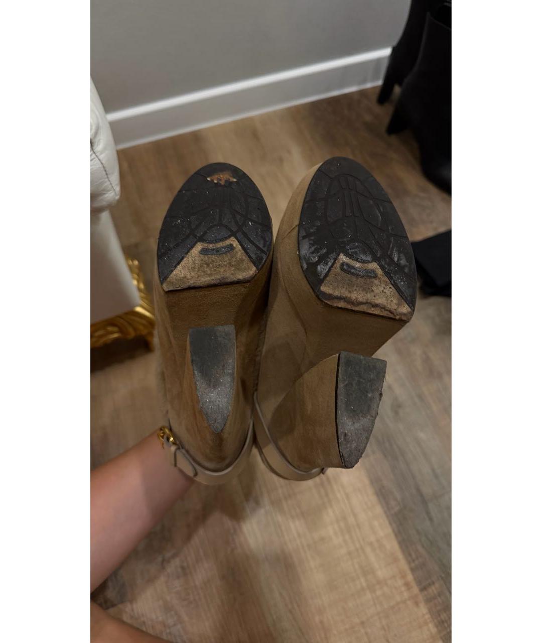 GIAN MARCO LORENZI Бежевые замшевые ботильоны, фото 5