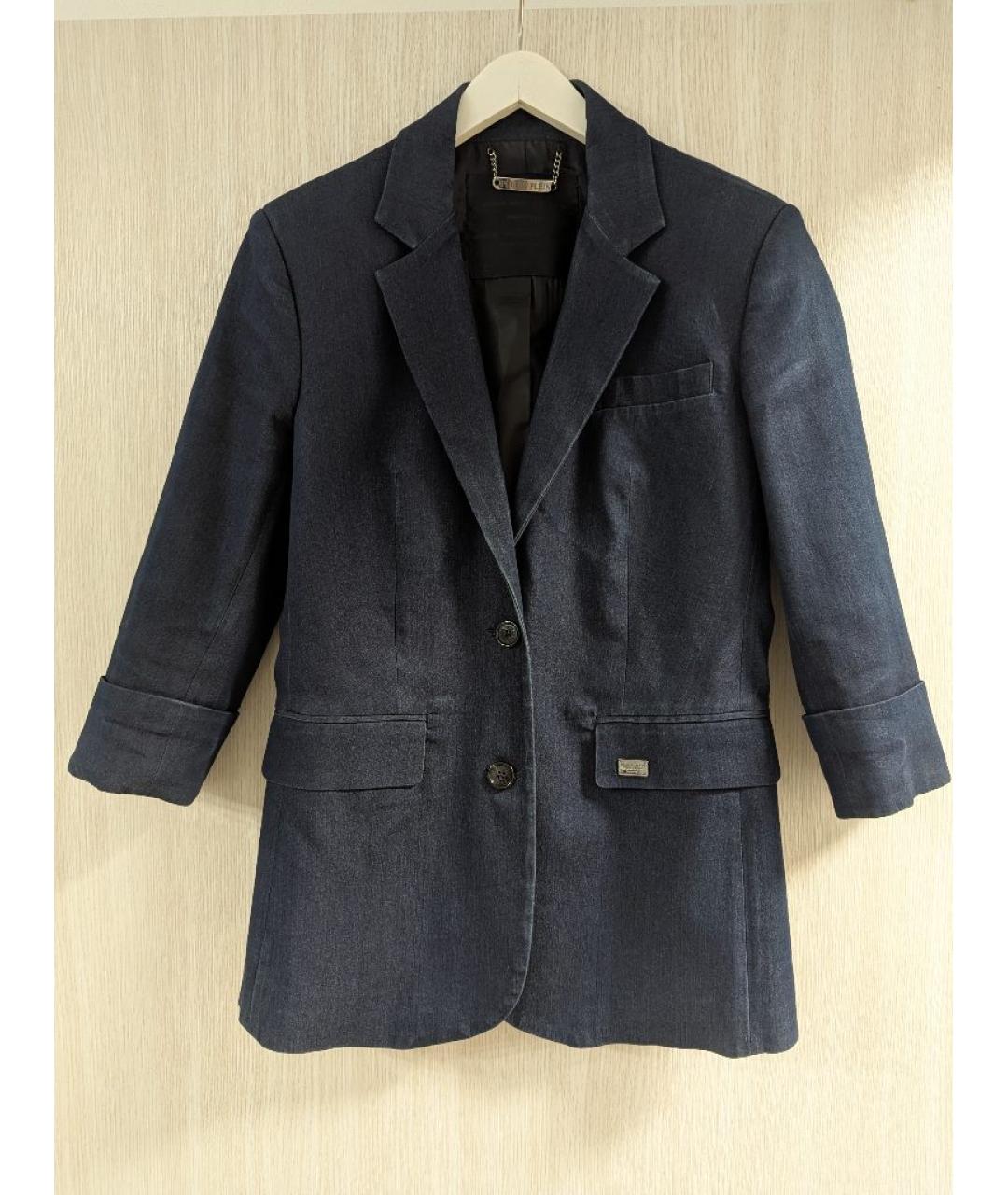 PHILIPP PLEIN Темно-синий деним жакет/пиджак, фото 9