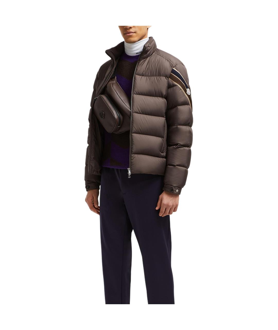 MONCLER Коричневый пуховик, фото 4