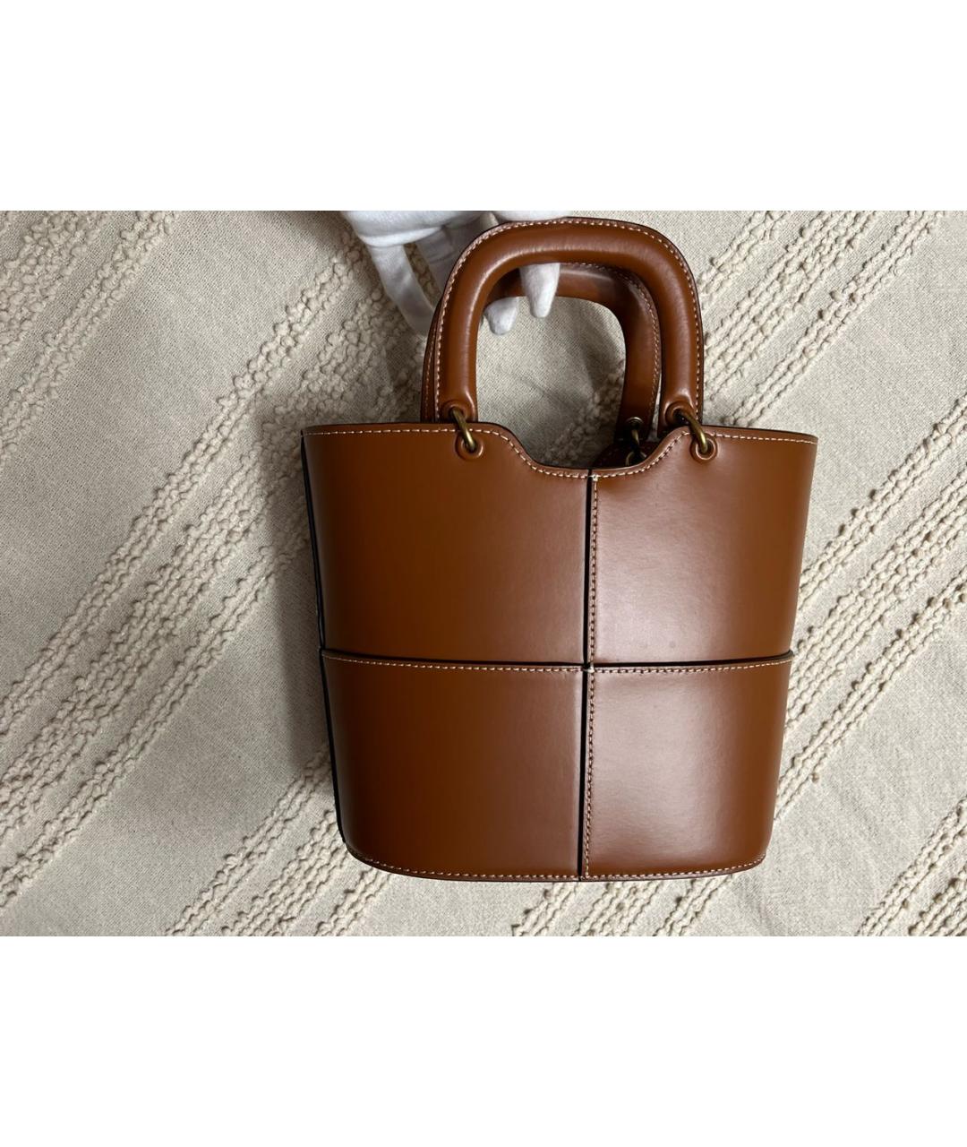 STAUD Коричневая кожаная сумка через плечо, фото 7