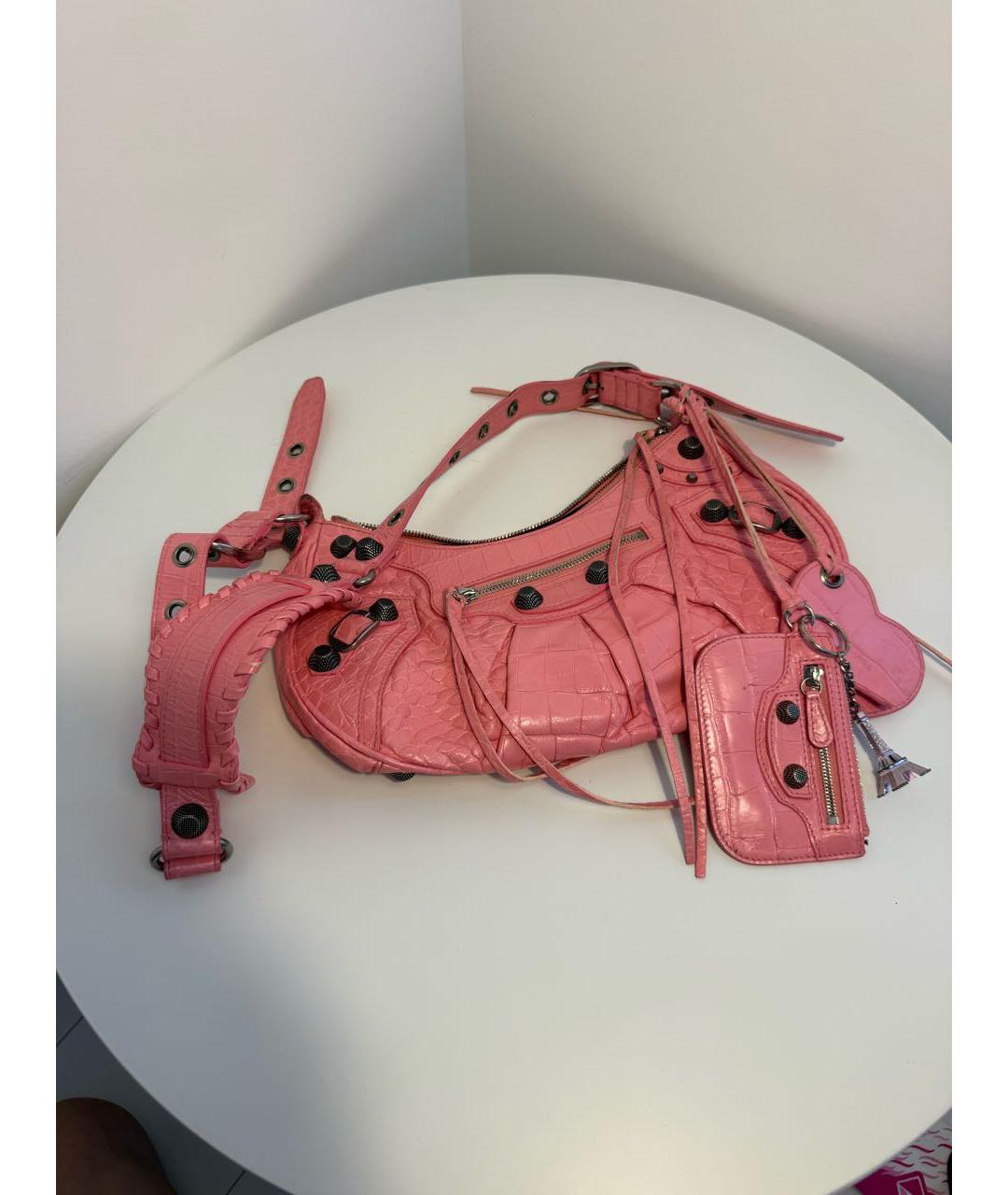 BALENCIAGA Розовая кожаная сумка через плечо, фото 5