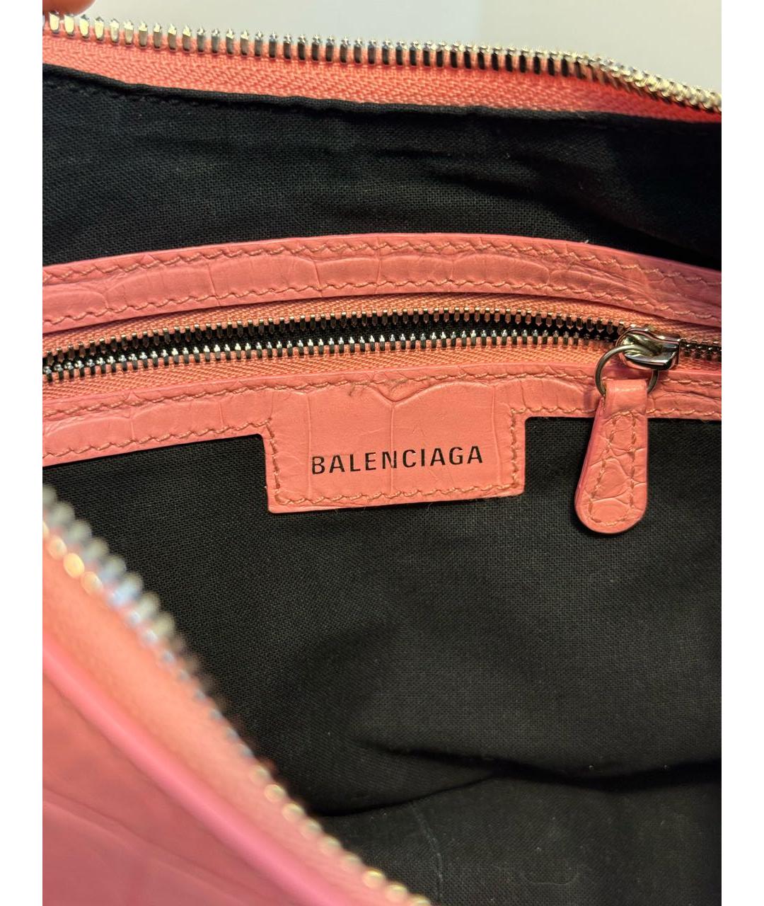 BALENCIAGA Розовая кожаная сумка через плечо, фото 4