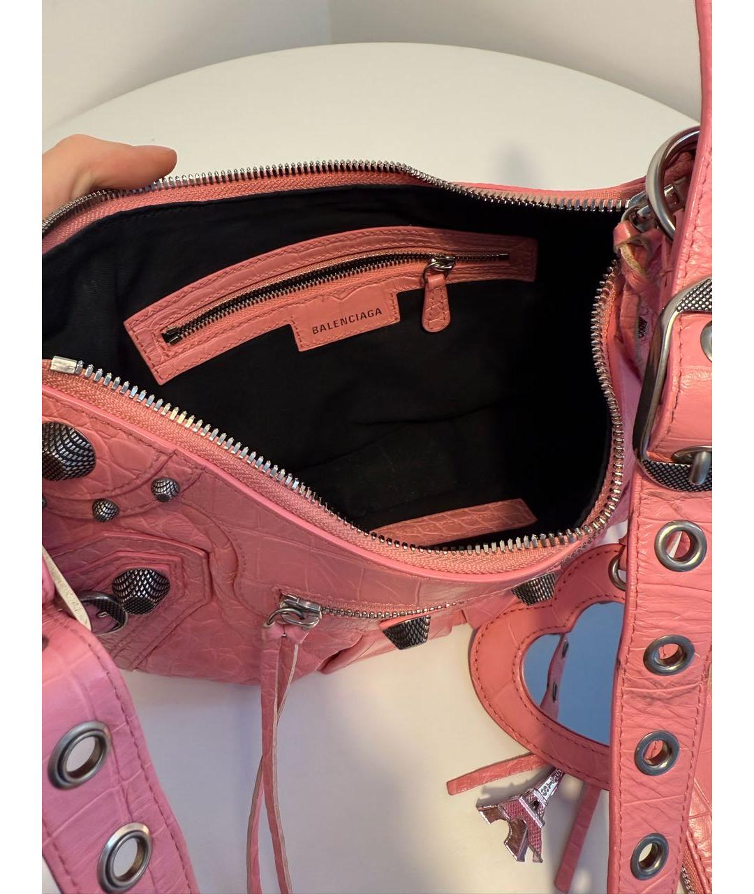 BALENCIAGA Розовая кожаная сумка через плечо, фото 3