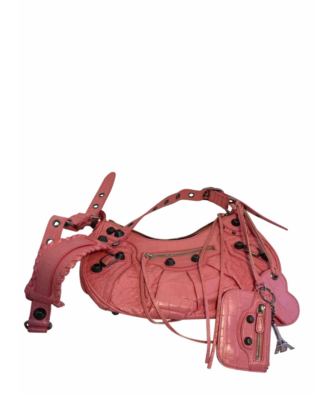 BALENCIAGA Розовая кожаная сумка через плечо, фото 1