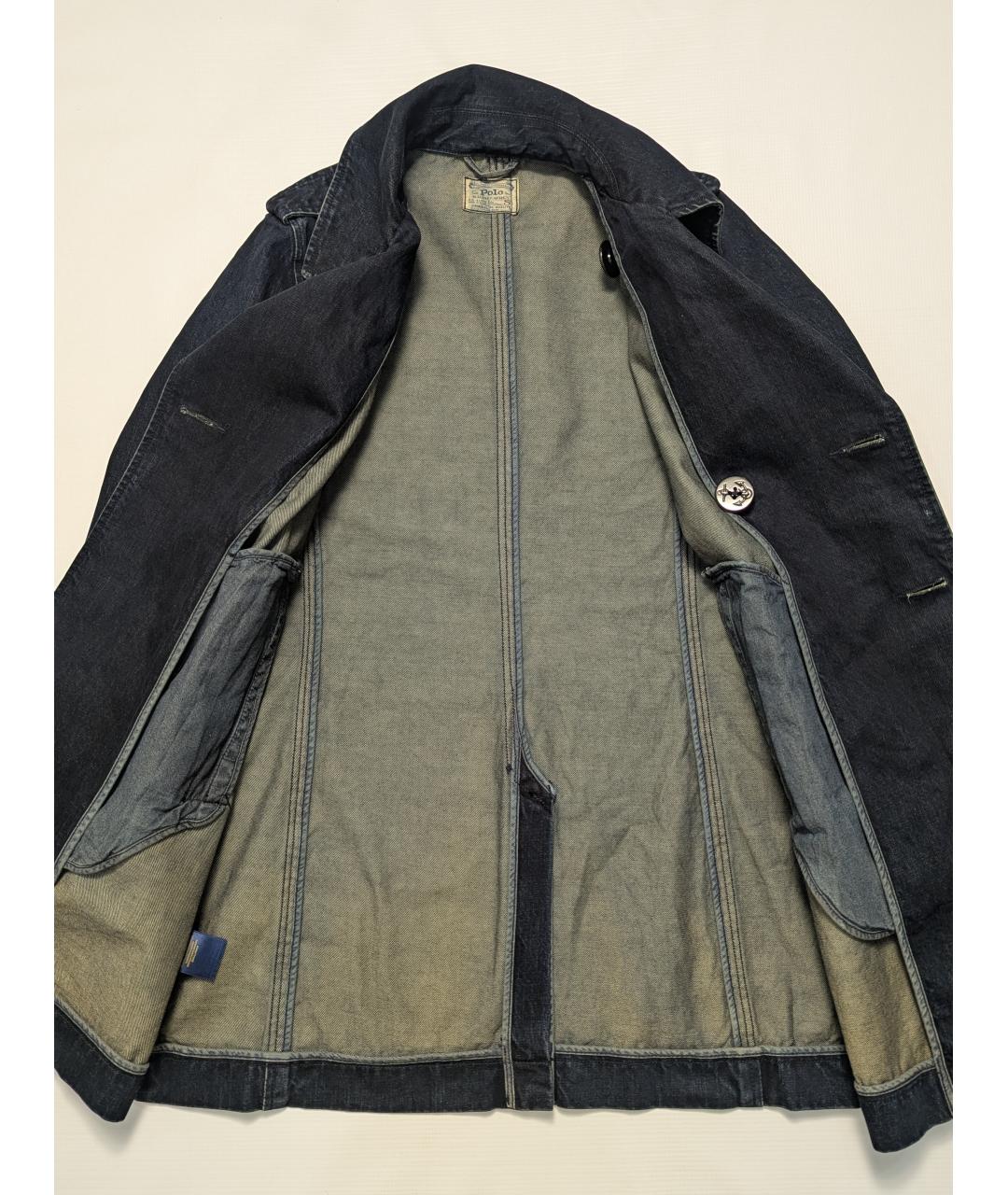 POLO RALPH LAUREN Темно-синий деним тренч/плащ, фото 3