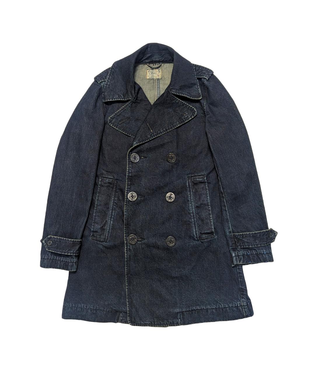 POLO RALPH LAUREN Темно-синий деним тренч/плащ, фото 7