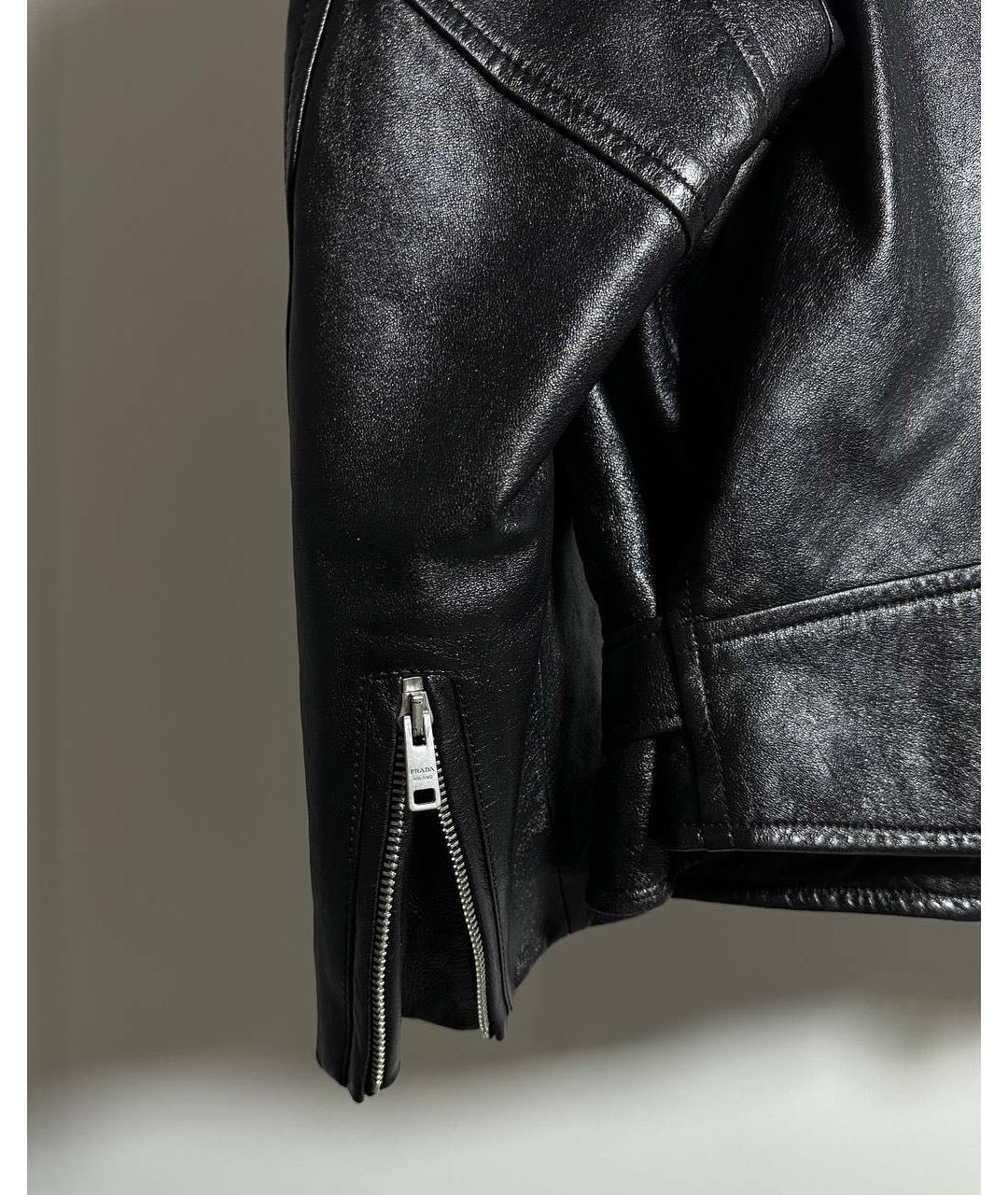 PRADA Черная кожаная куртка, фото 8