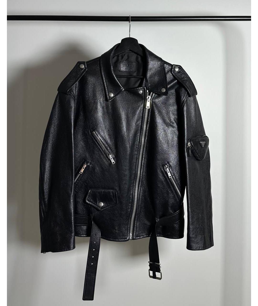 PRADA Черная кожаная куртка, фото 9