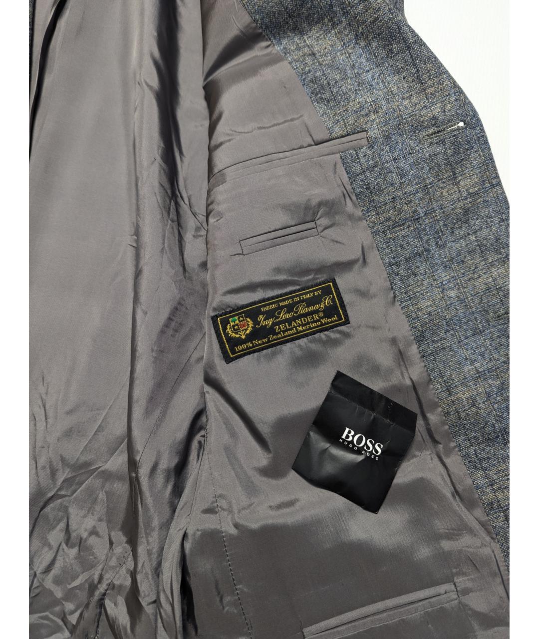 HUGO BOSS Серый шерстяной пиджак, фото 3