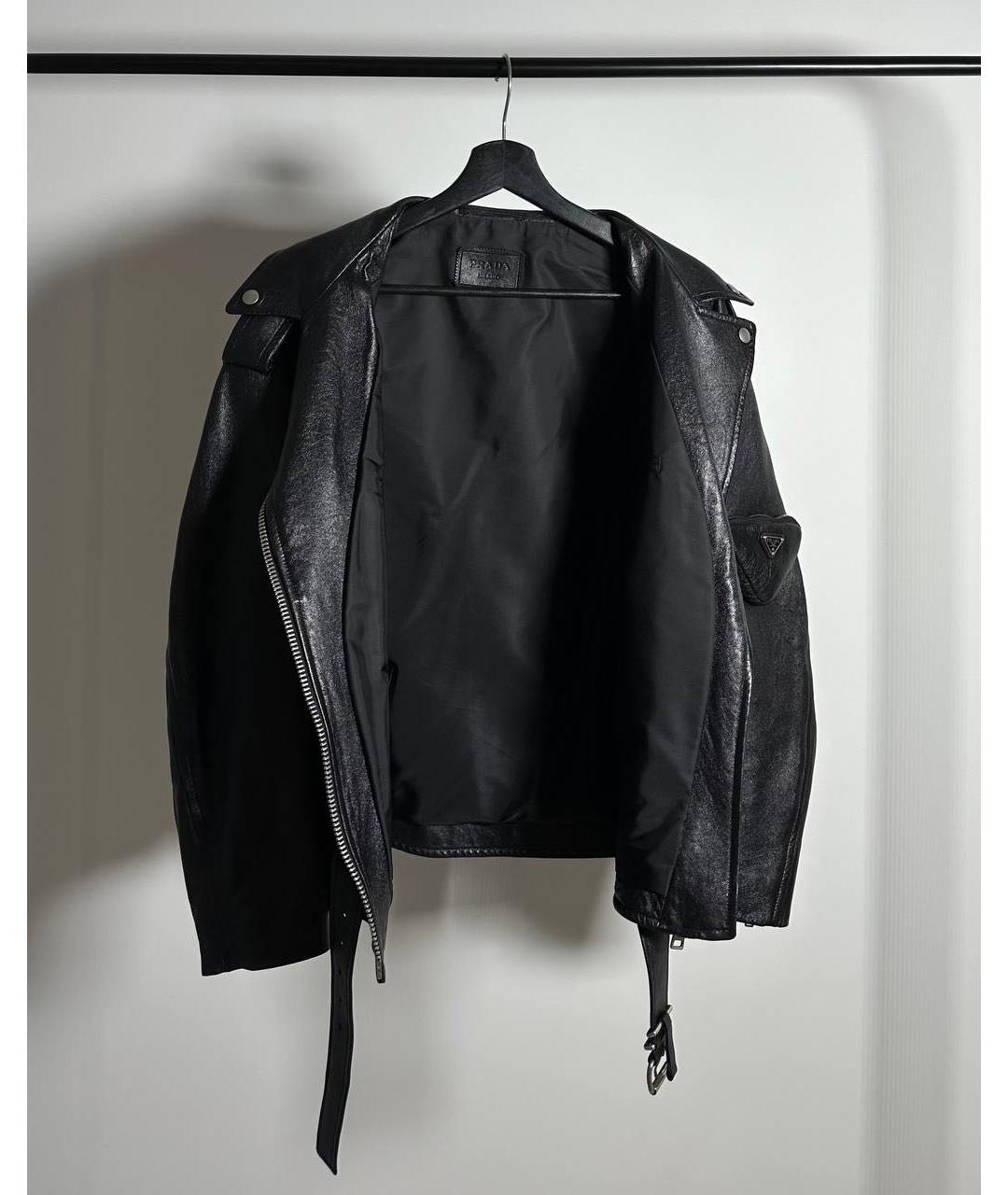 PRADA Черная кожаная куртка, фото 4