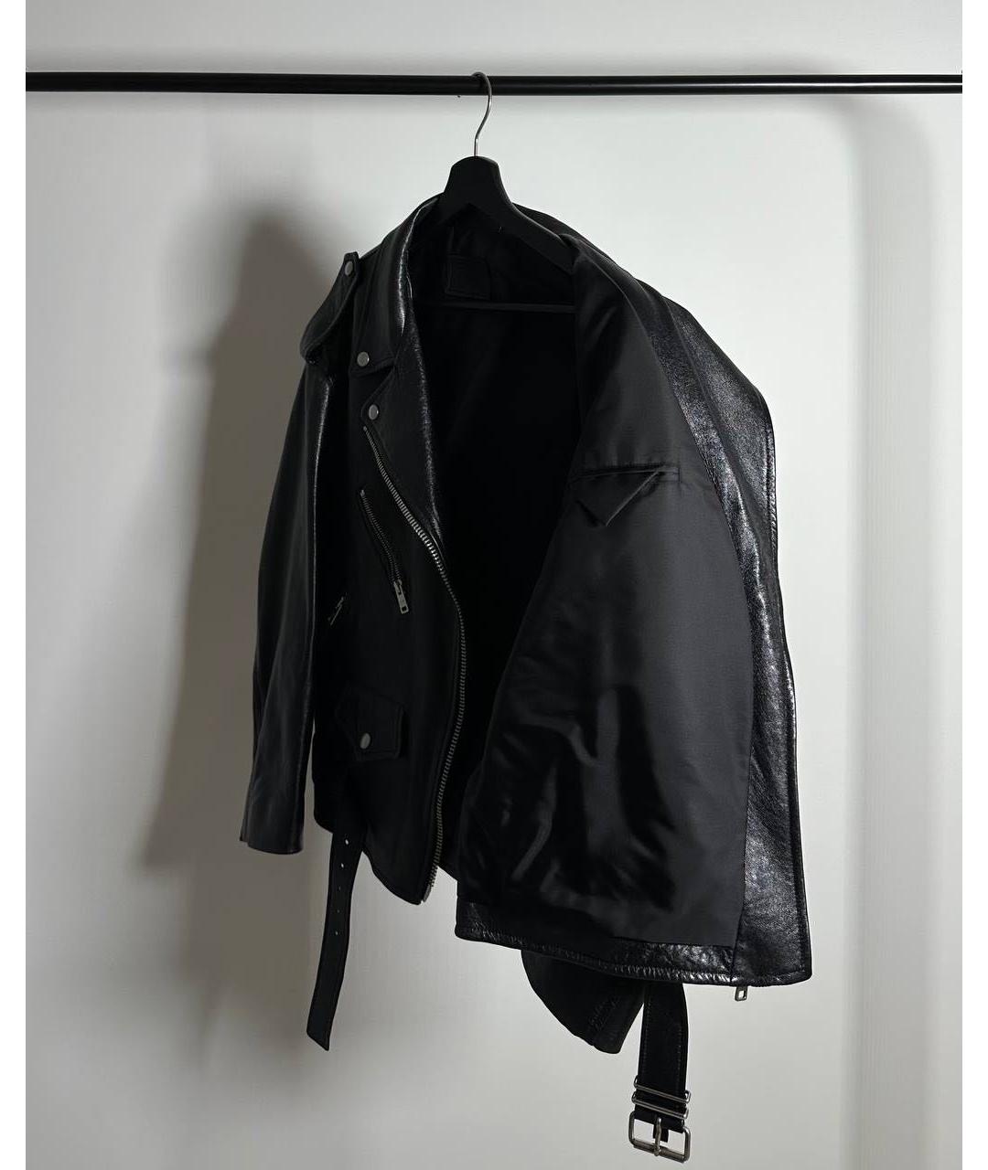 PRADA Черная кожаная куртка, фото 5