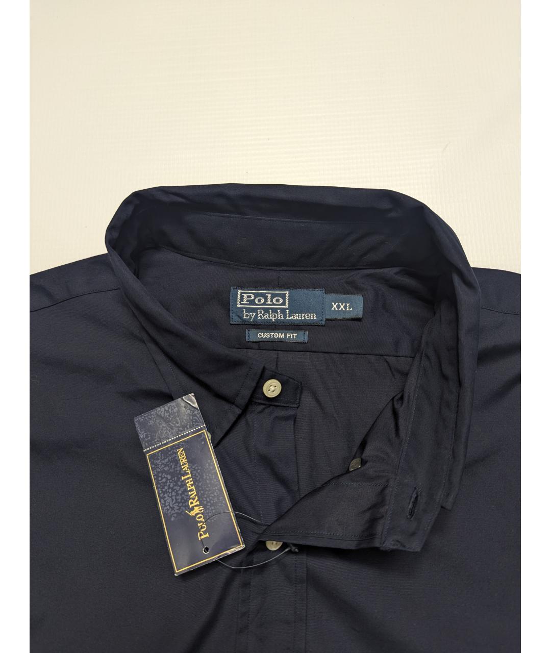 POLO RALPH LAUREN Темно-синяя хлопковая классическая рубашка, фото 3