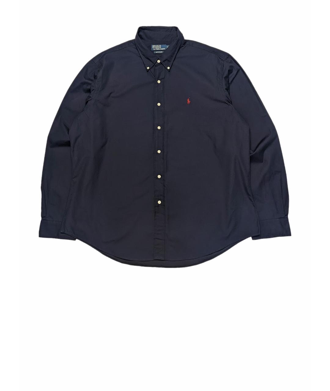 POLO RALPH LAUREN Темно-синяя хлопковая классическая рубашка, фото 1
