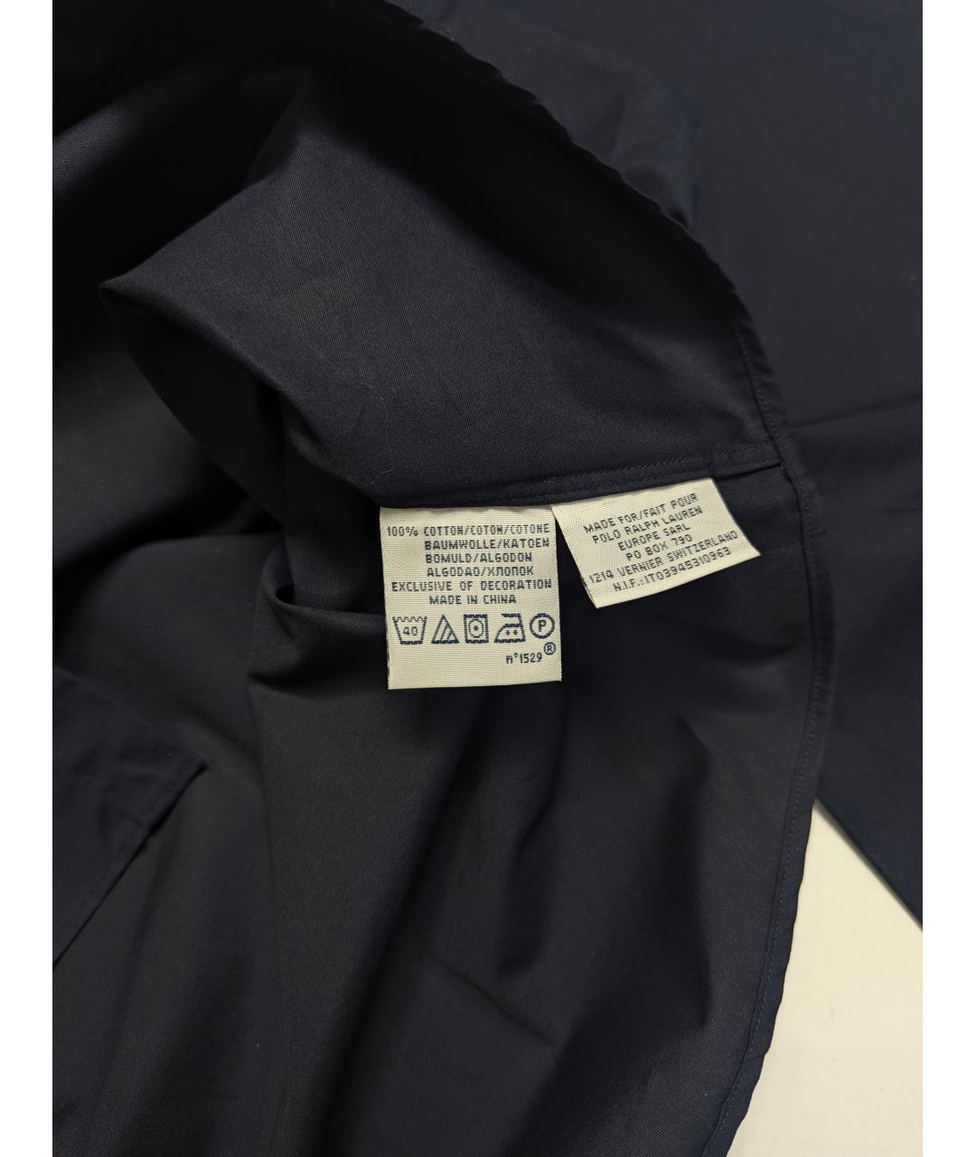 POLO RALPH LAUREN Темно-синяя хлопковая классическая рубашка, фото 4