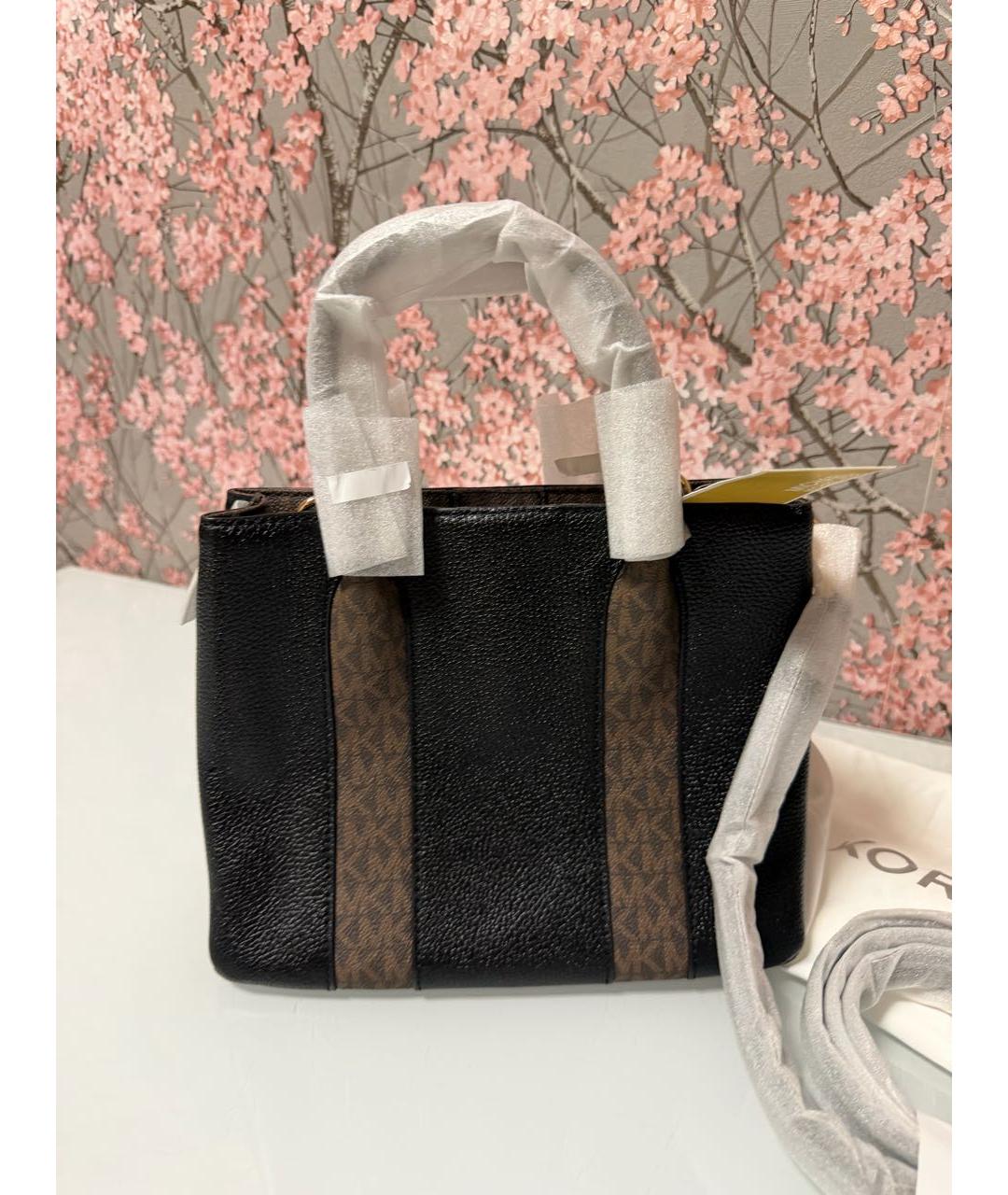 MICHAEL KORS Черная кожаная сумка с короткими ручками, фото 2