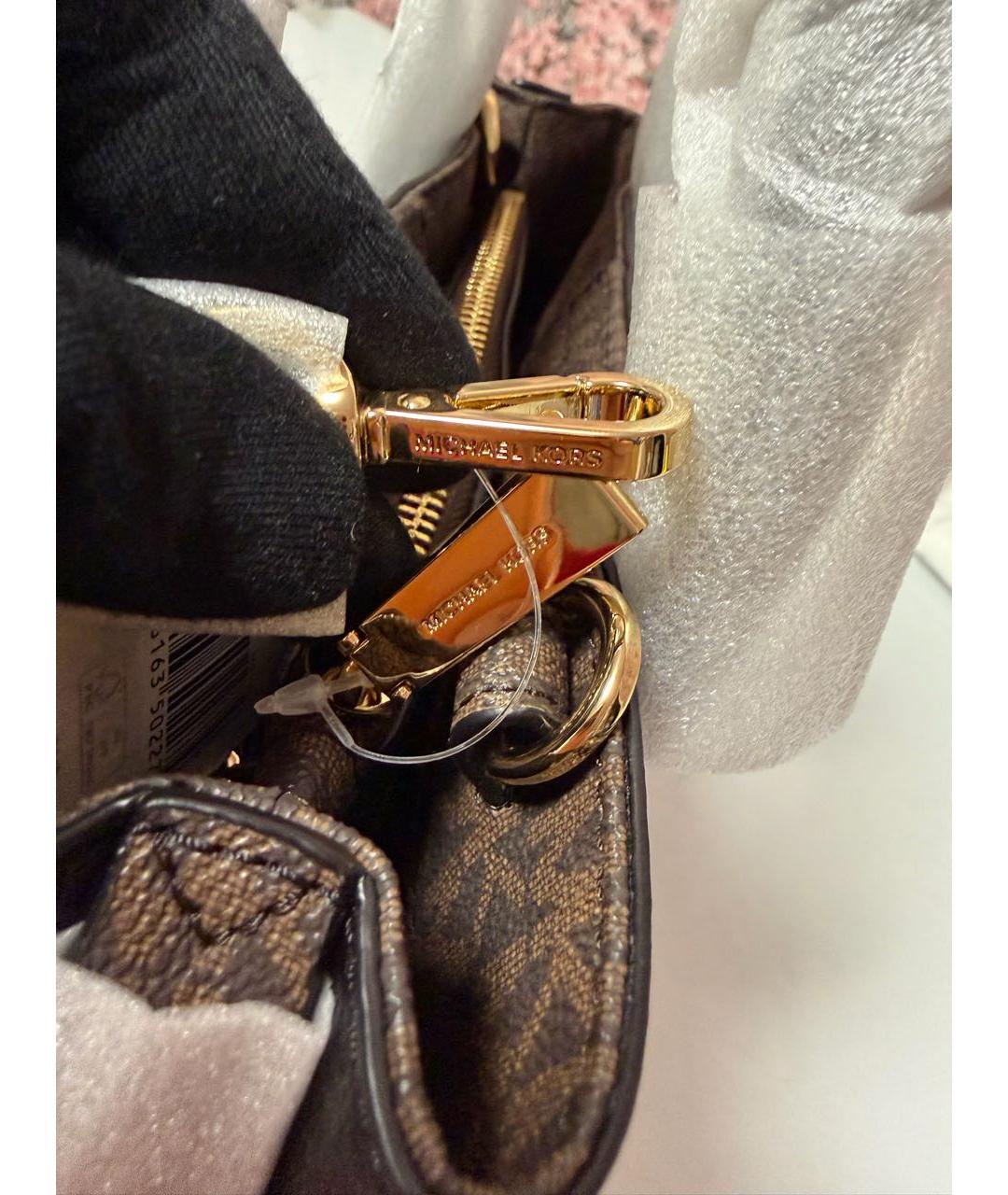 MICHAEL KORS Черная кожаная сумка с короткими ручками, фото 6