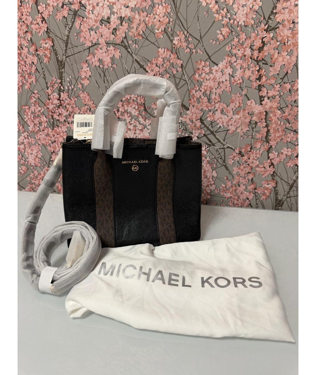 MICHAEL KORS Черная кожаная сумка с короткими ручками, фото 9