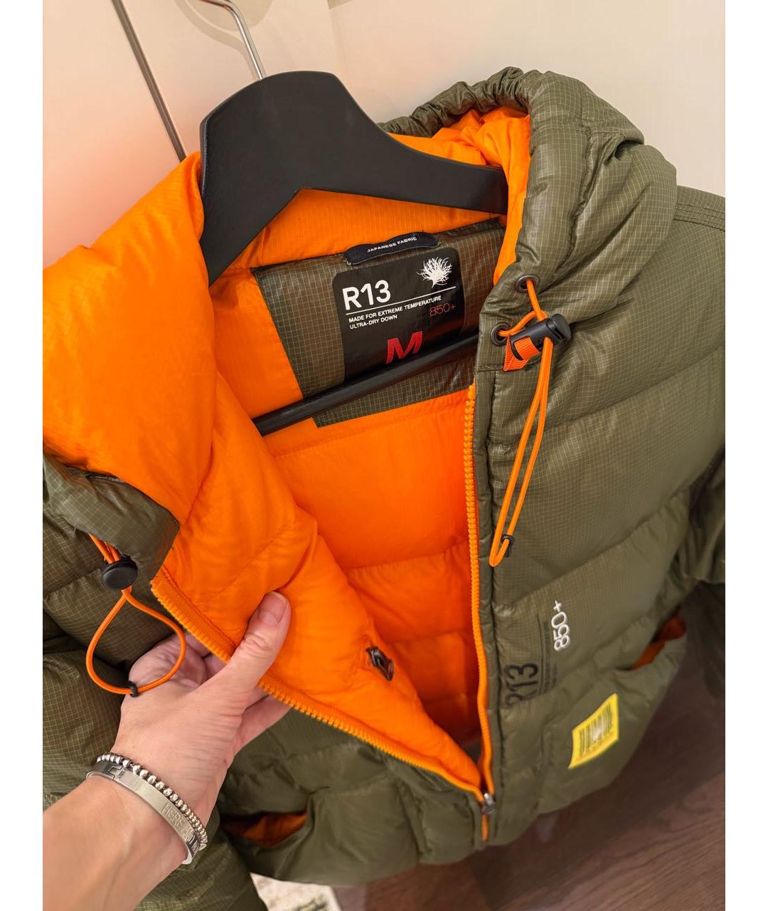 R13 Хаки полиэстеровый пуховик, фото 3