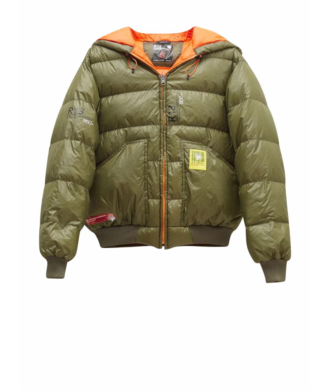 R13 Хаки полиэстеровый пуховик, фото 1