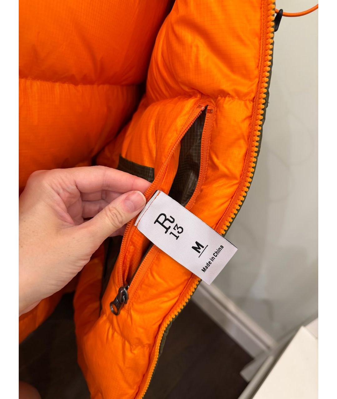 R13 Хаки полиэстеровый пуховик, фото 4