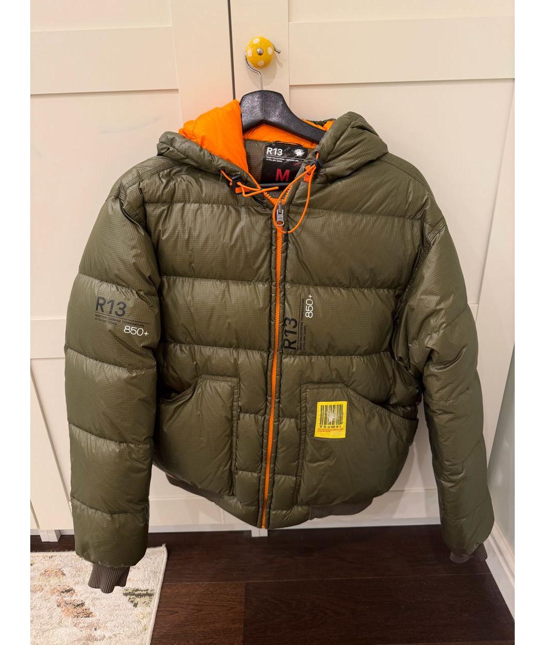 R13 Хаки полиэстеровый пуховик, фото 2