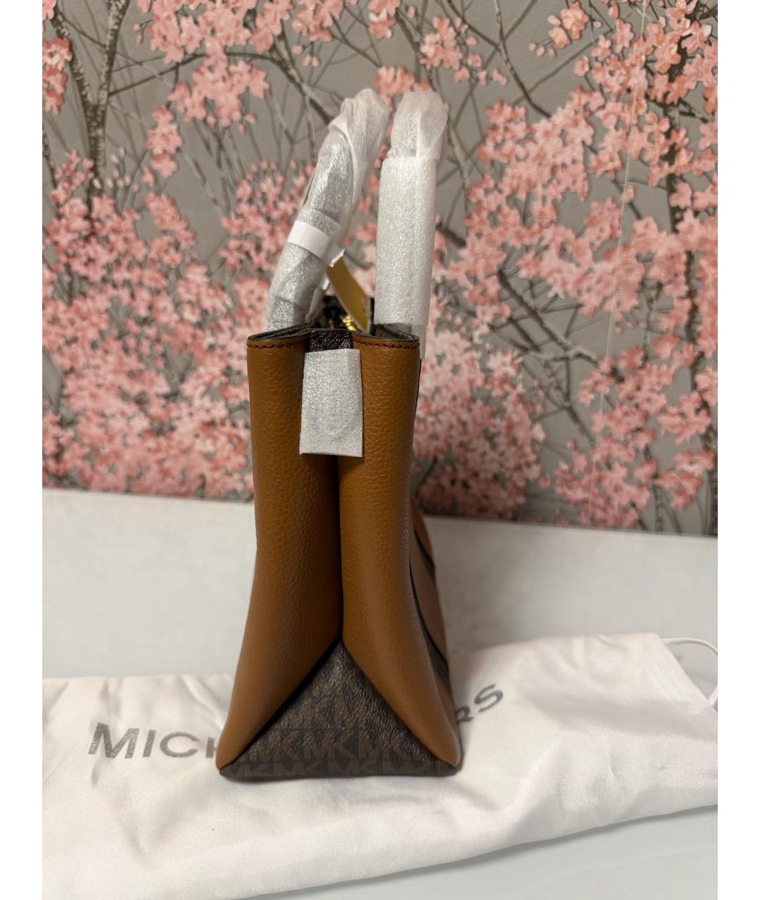 MICHAEL KORS Коричневая кожаная сумка с короткими ручками, фото 2